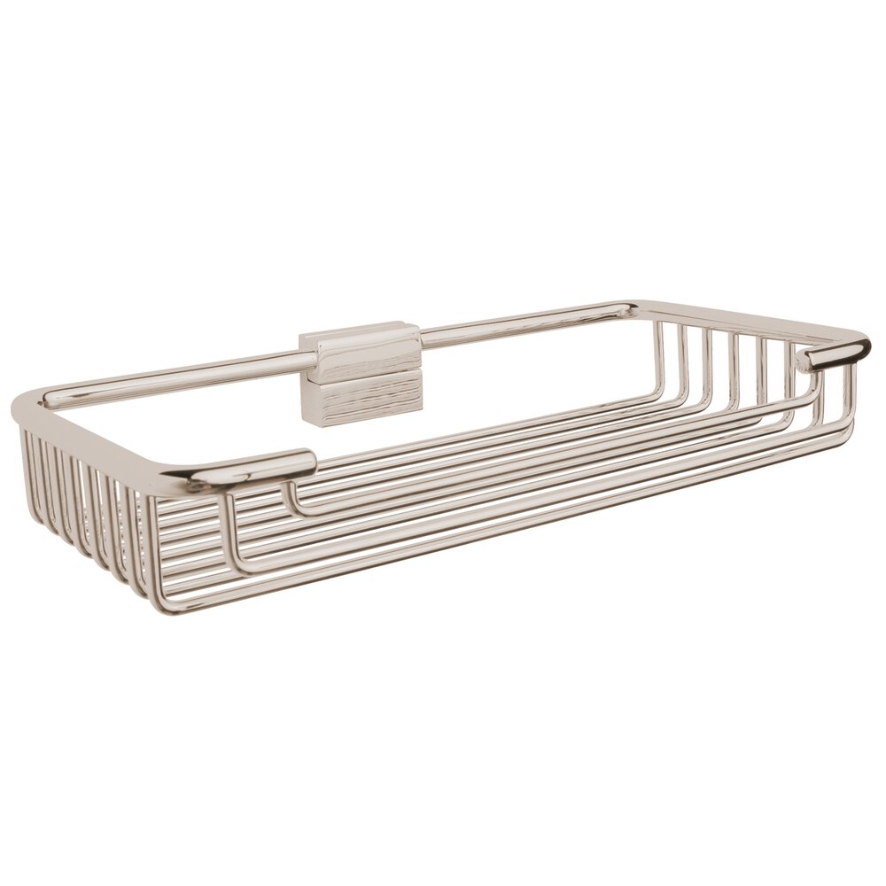 Valsan Bath Small Detachable Corner Wire Soap Basket with Round Rungs in Polished Nickel