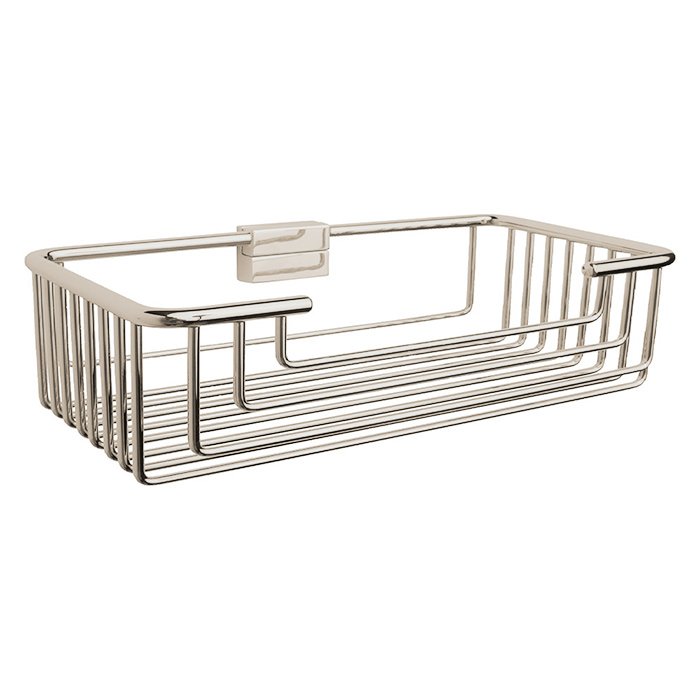Valsan Bath Large Deep Detachable Soap and Sponge Basket with Round Rungs in Polished Nickel