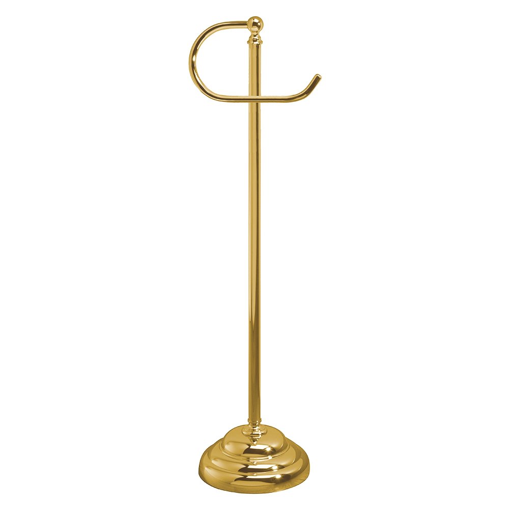 Valsan Bath Traditional Freestanding Toilet Paper Holder in Polished Brass