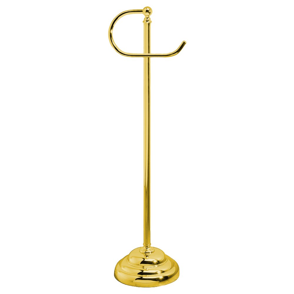 Valsan Bath Traditional Freestanding Toilet Paper Holder in Unlacquered Brass