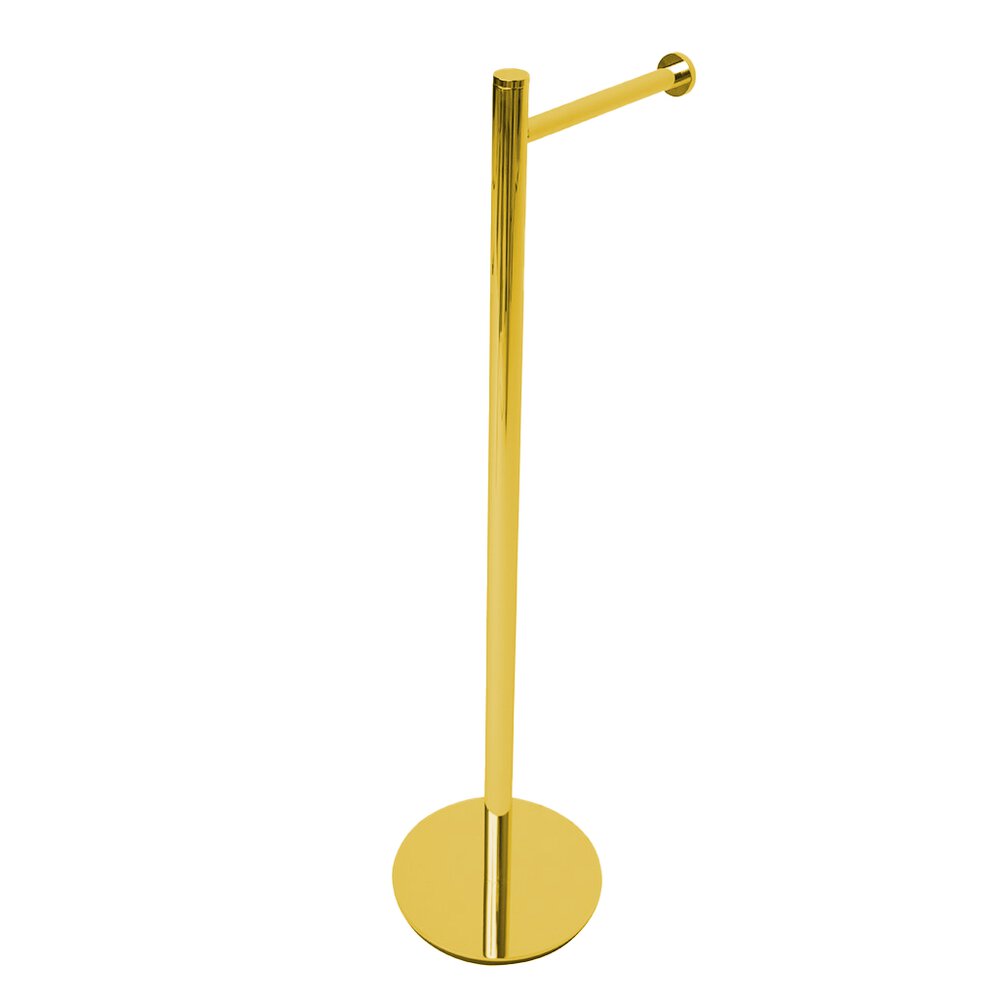 Valsan Bath Contempoary Freestanding Toilet Paper Holder in Unlacquered Brass