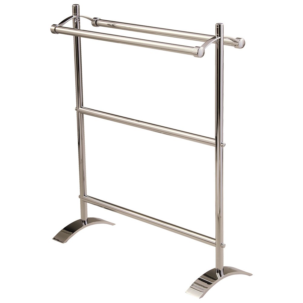 Valsan Bath Small Freestanding Double Towel Holder in Polished Nickel
