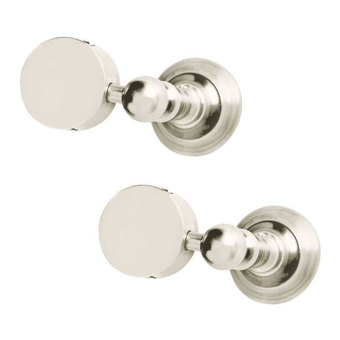 Valsan Bath Pair of Round Mirror Brackets in Polished Nickel