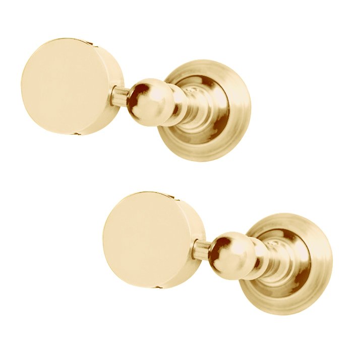 Valsan Bath Pair of Round Mirror Brackets in Polished Brass
