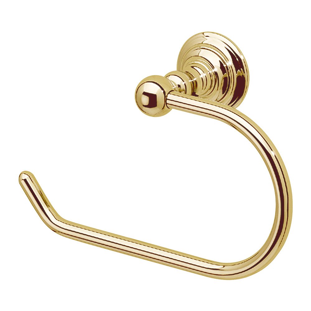 Valsan Bath Toilet Paper Holder without Lid in Polished Brass