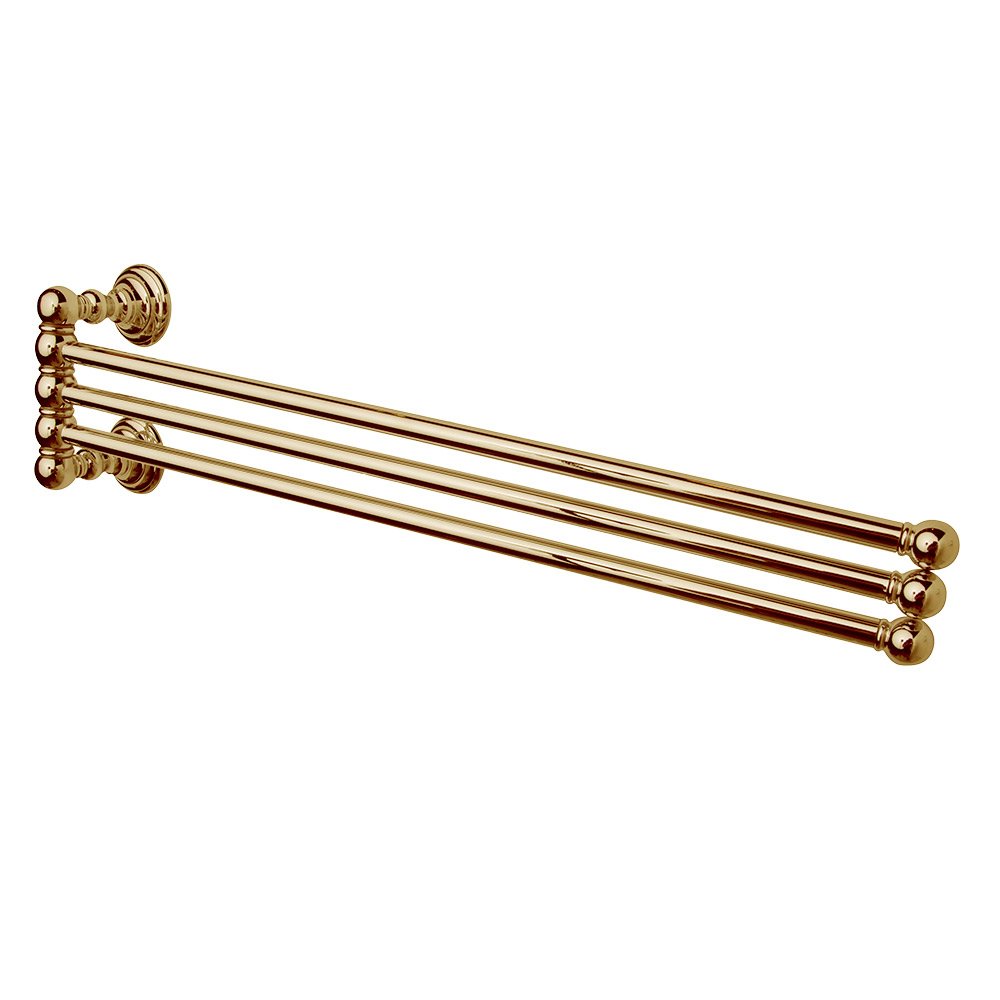Valsan Bath Adjustible Triple Towel Bar in Polished Brass