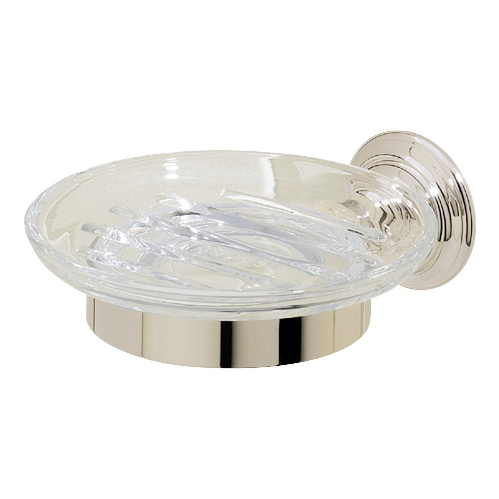 Valsan Bath Clear Glass Soap Dish in Polished Nickel
