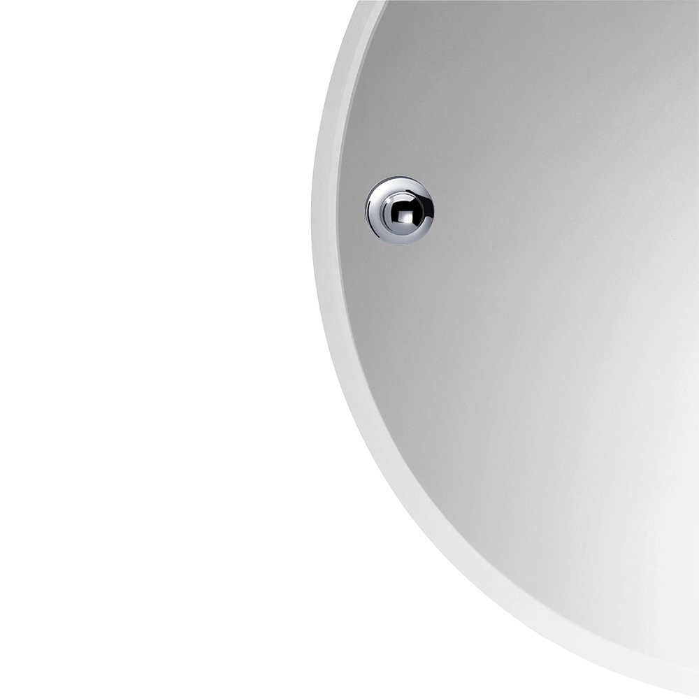 Valsan Bath Round Mirror with Fixing Caps in Chrome