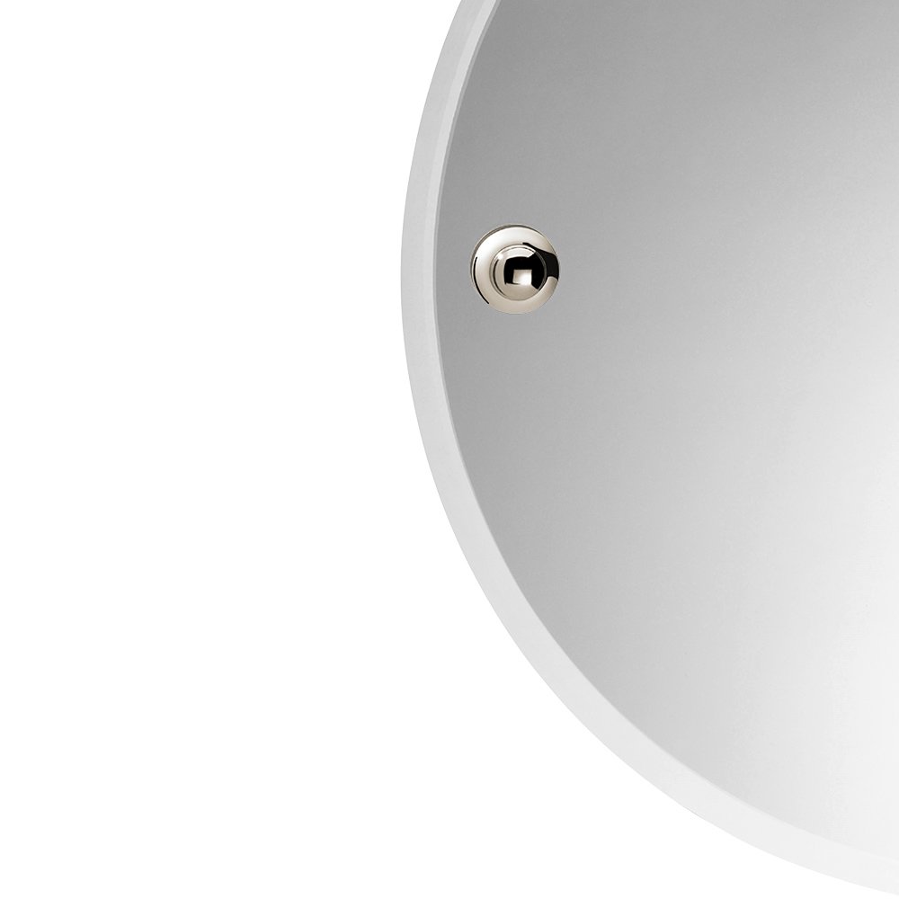 Valsan Bath Round Mirror with Fixing Caps in Polished Nickel