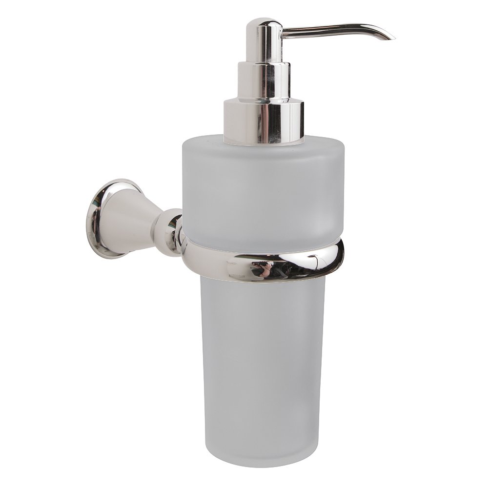 Valsan Bath Frosted Glass Liquid Soap Dispenser in Polished Nickel