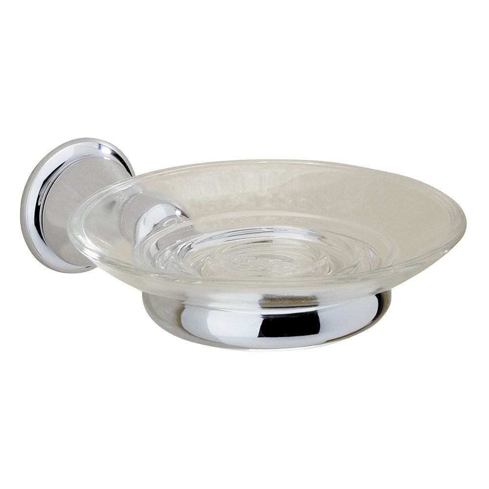 Valsan Bath Clear Glass Soap Dish in Chrome