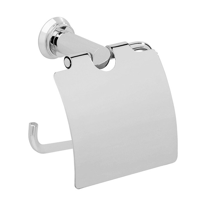 Valsan Bath Toilet Paper Holder with Lid in Chrome