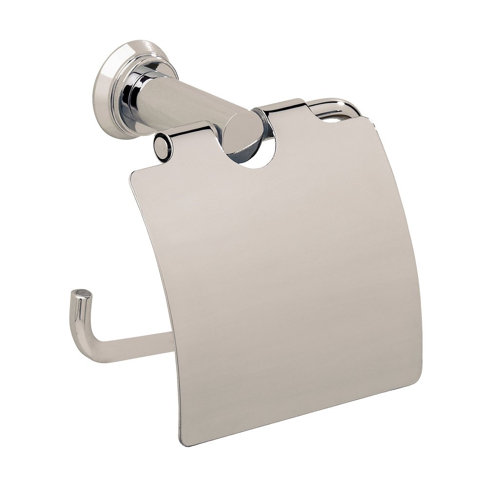 Valsan Bath Toilet Paper Holder with Lid in Polished Nickel