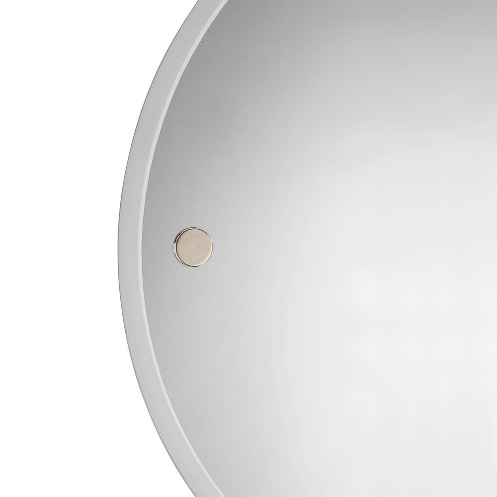Valsan Bath Round Mirror with Fixing Caps 18 11/16" in Satin Nickel