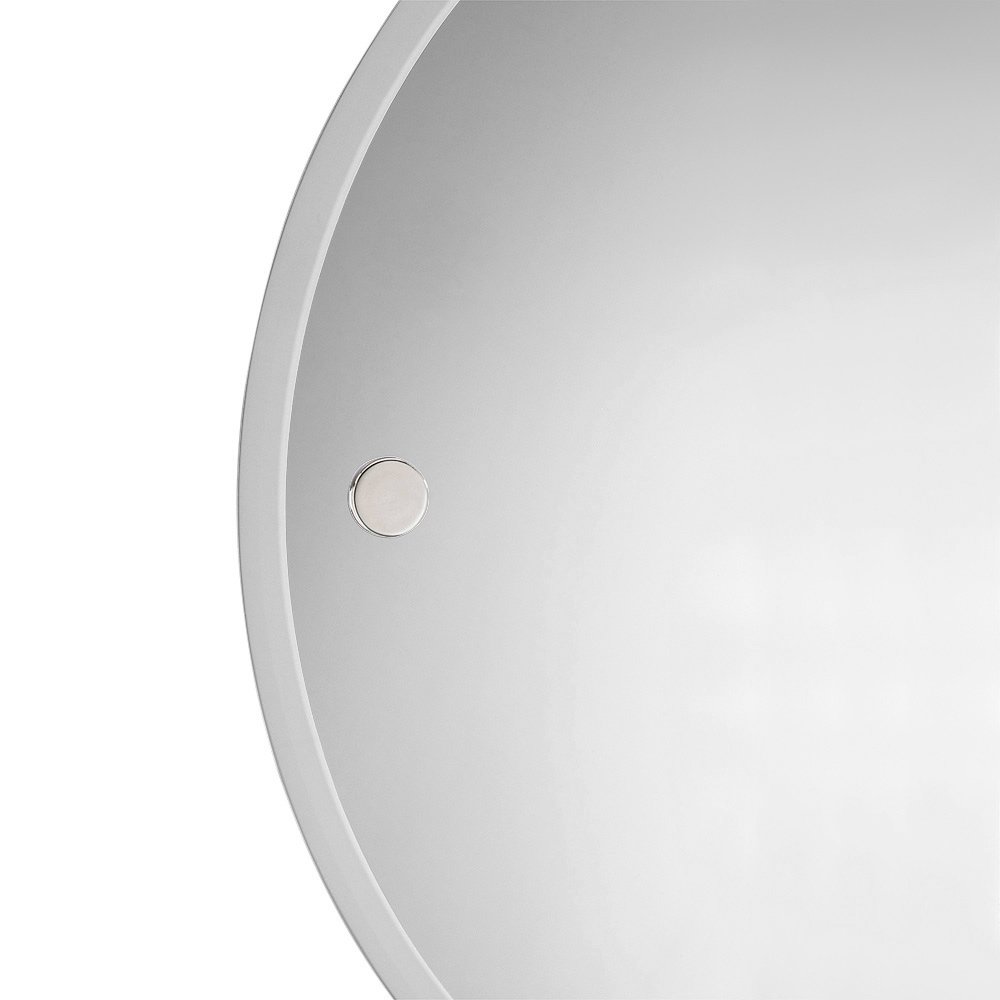 Valsan Bath Round Mirror with Fixing Caps 18 11/16" in Polished Nickel