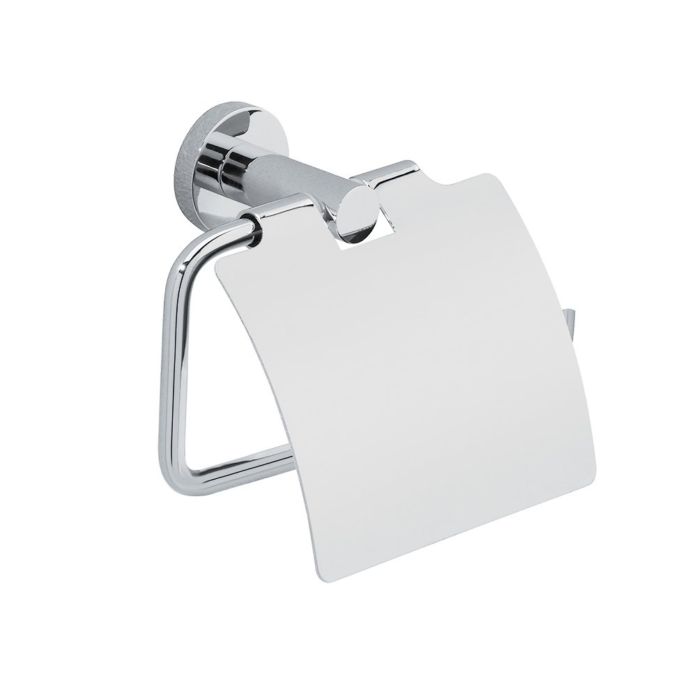 Valsan Bath Toilet Roll Holder with Lid in Chrome
