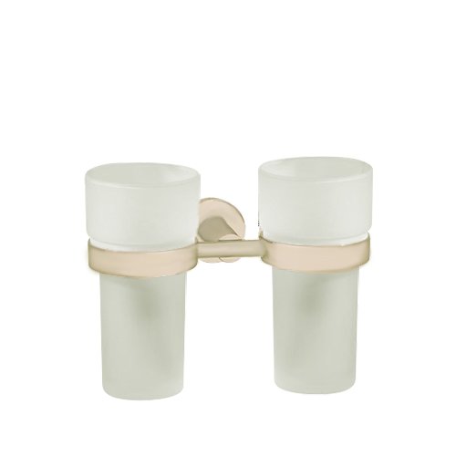 Valsan Bath Frosted Double Tumbler Holder in Satin Nickel