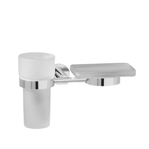 Valsan Bath Frosted Tumbler and Soap Dish Holder in Chrome