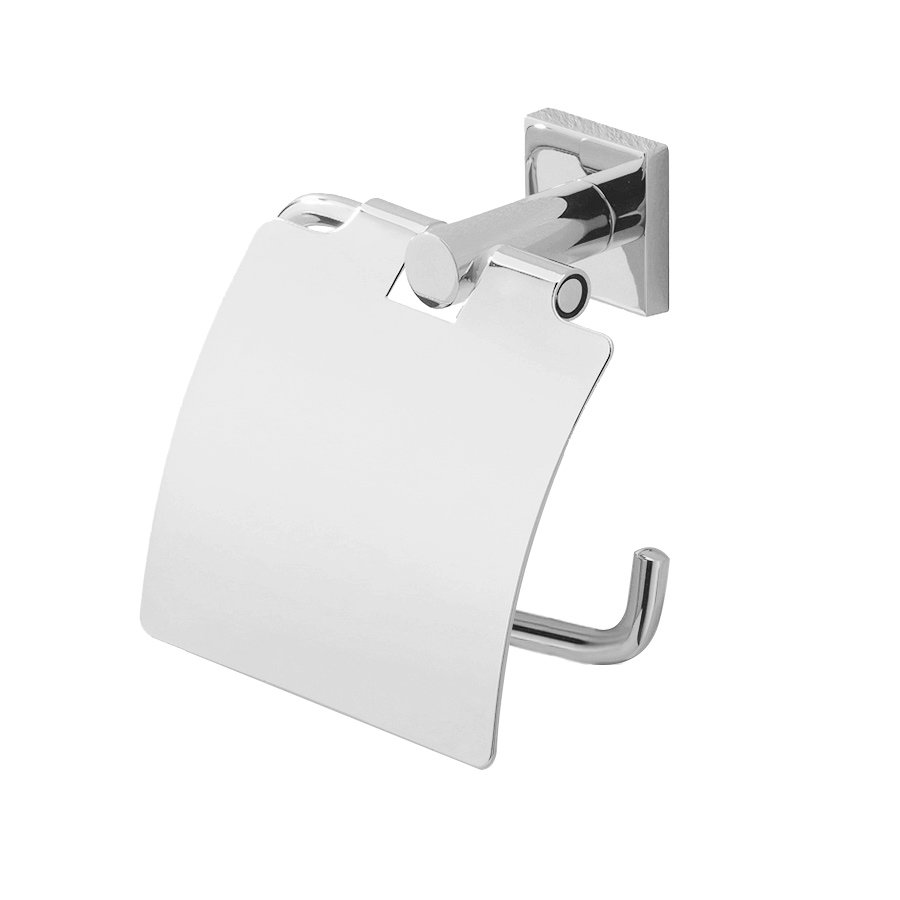 Valsan Bath Toilet Roll Holder with Lid in Chrome