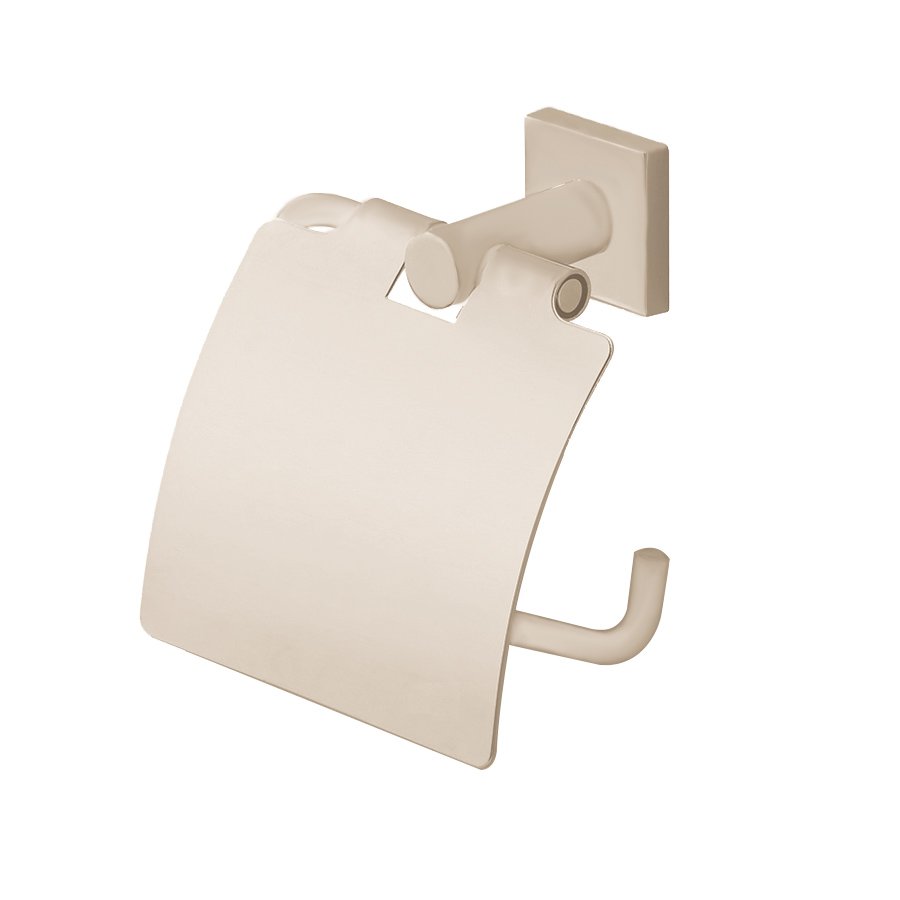 Valsan Bath Toilet Roll Holder with Lid in Satin Nickel