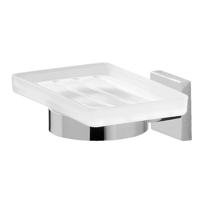 Valsan Bath Frosted Soap Dish in Chrome