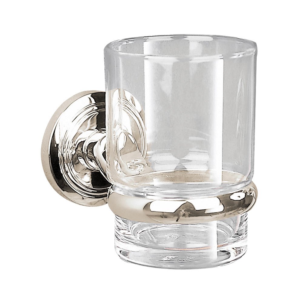 Valsan Bath  Glass Tumbler Holder 2 3/4" x 3 3/4" x 4 3/8" in Polished Nickel