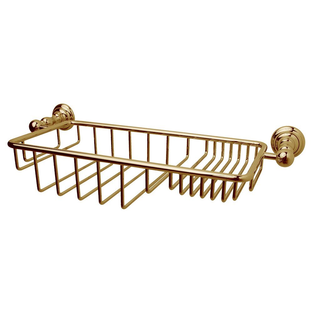 Valsan Bath Soap and Sponge Basket in Unlacquered Brass