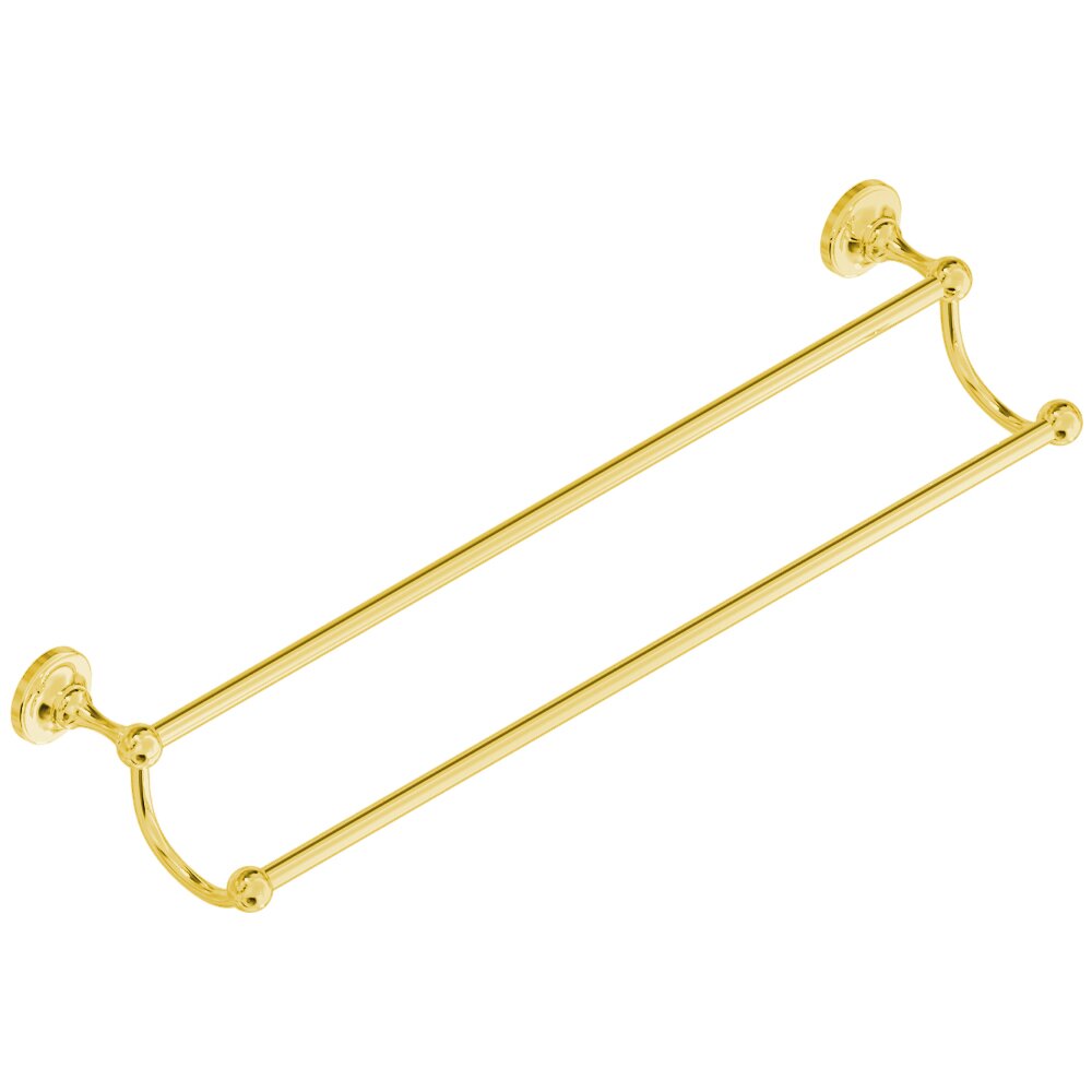 Valsan Bath Double Towel Rail in Unlacquered Brass