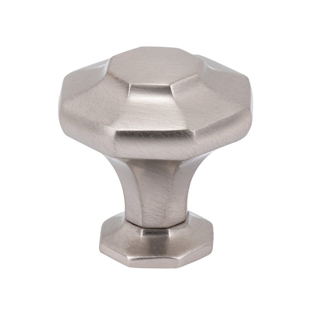 Vesta Hardware 1 3/16" Long Octagon Knob in Brushed Satin Nickel