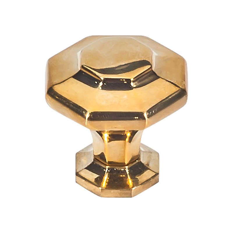 Vesta Hardware 1 3/16" Long Octagon Knob in Unlacquered Brass