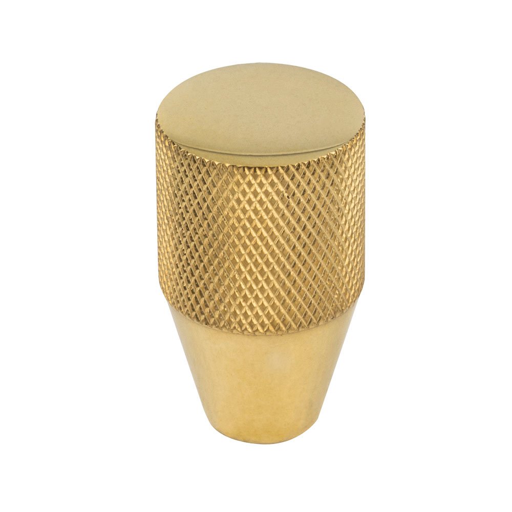 Vesta Hardware 3/4" Conical Knurled Knob in Unlacquered Brass