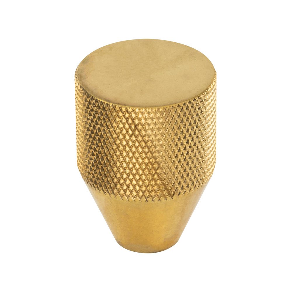 Vesta Hardware 1" Conical Knurled Knob in Unlacquered Brass