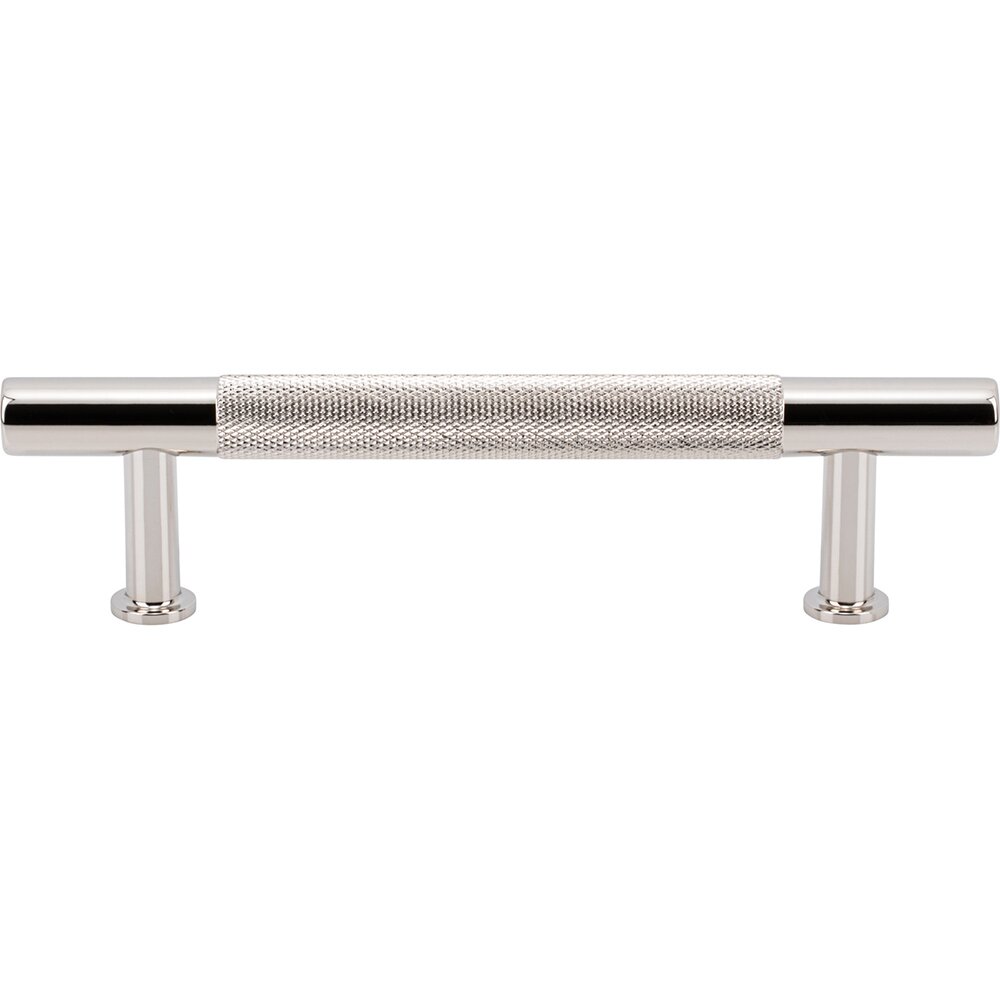 Vesta Hardware 3 3/4" Centers Knurled Bar Pull in Polished Nickel
