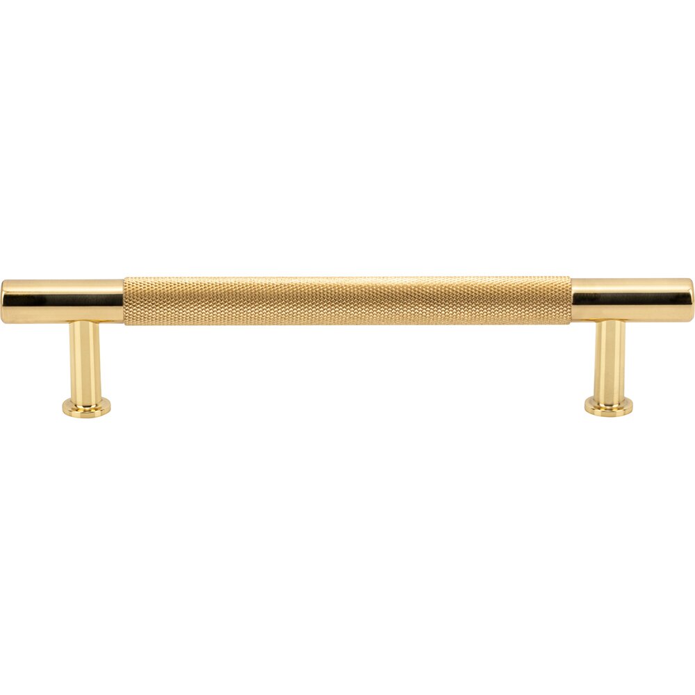 Vesta Hardware 5" Centers Knurled Bar Pull in Polished Brass