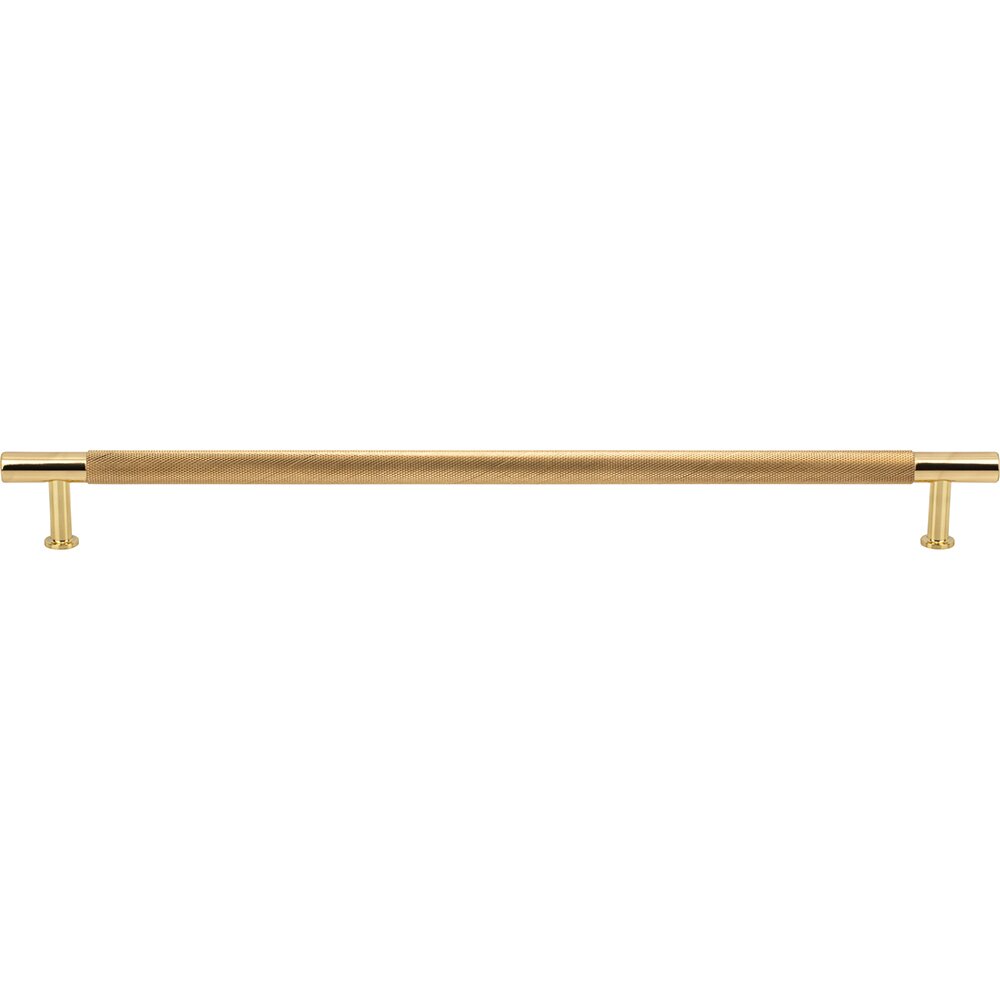 Vesta Hardware 12" Centers Knurled Bar Pull in Polished Brass