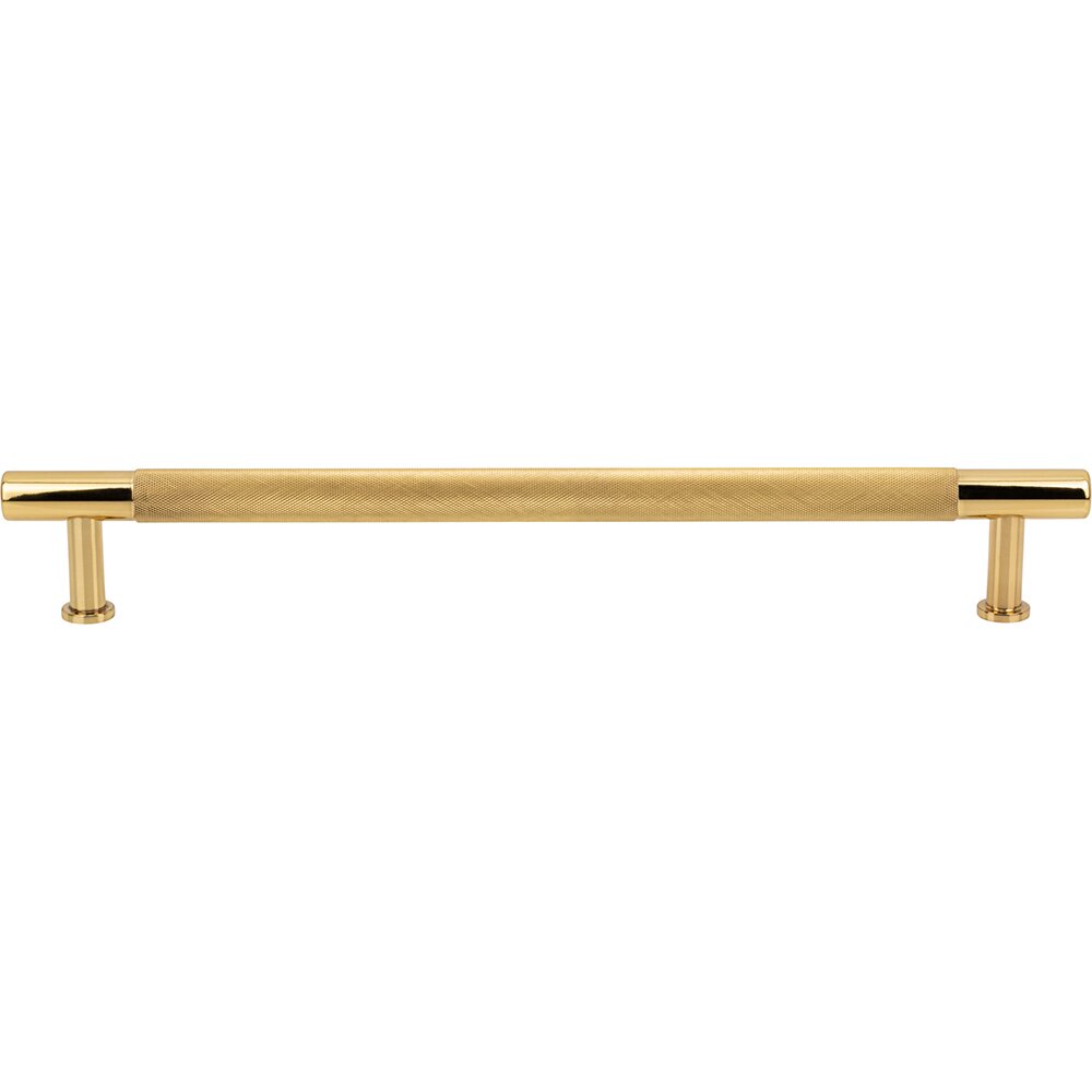 Vesta Hardware 12" Centers Knurled Appliance Pull in Polished Brass