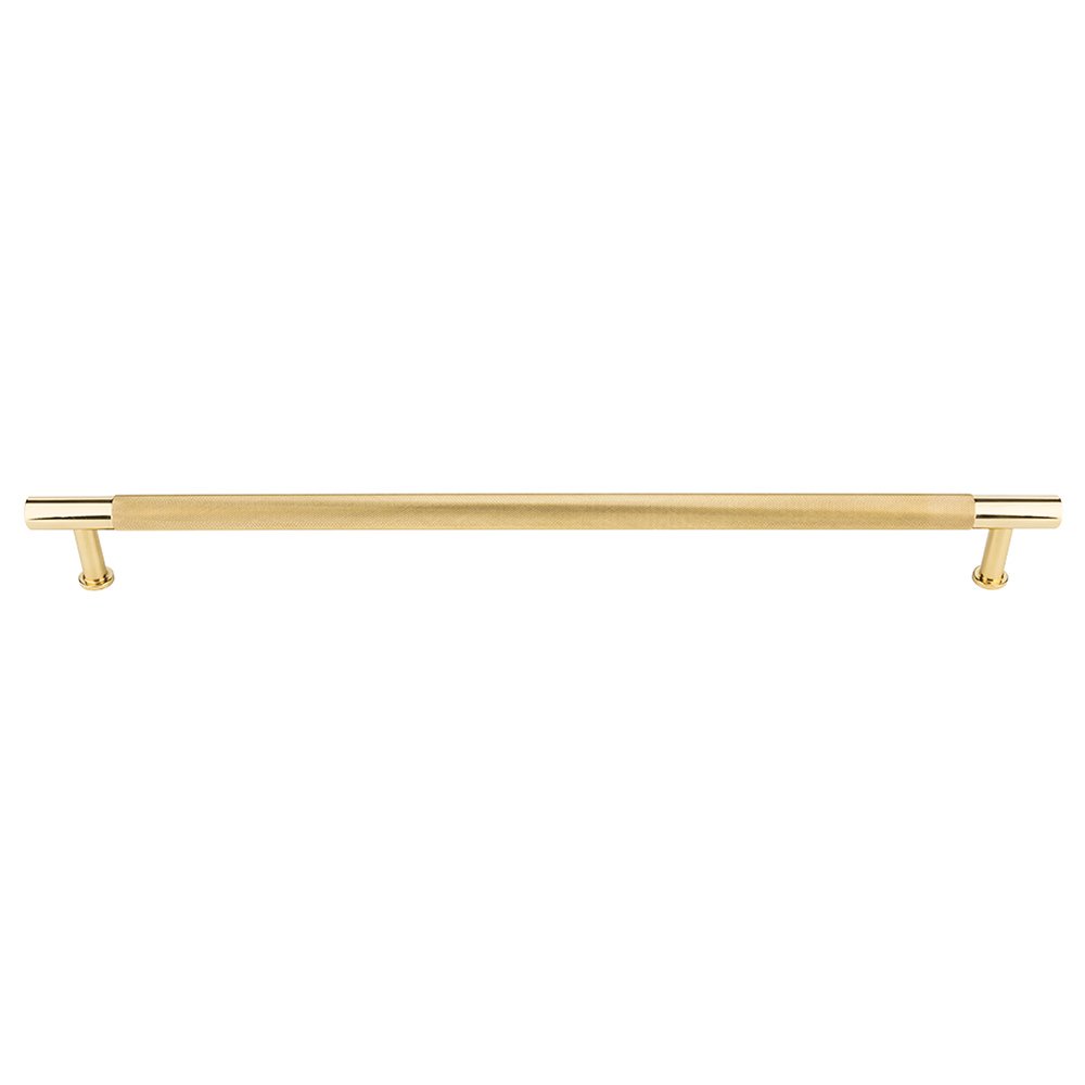 Vesta Hardware 18" Centers Knurled Appliance Pull in Polished Brass