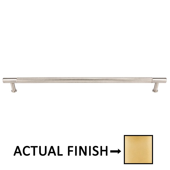 Vesta Hardware 18" Centers Knurled Appliance Pull in Unlacquered Brass