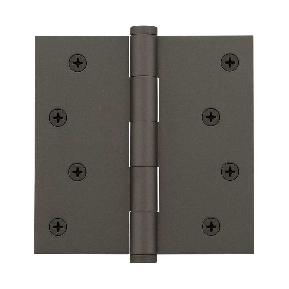 Viaggio 4" Button Tip Residential Hinge with Square Corners in Titanium Gray (Sold Individually)
