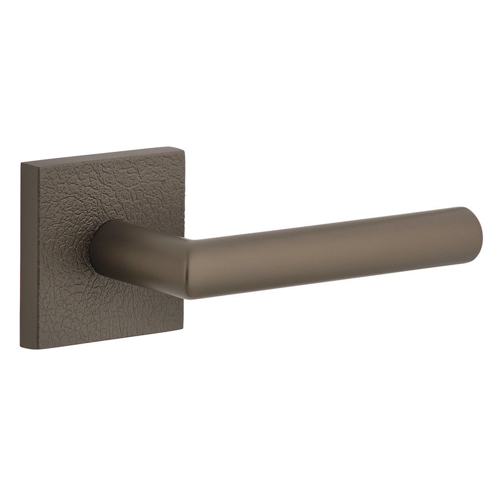 Viaggio Complete Privacy Set - Quadrato Leather Rosette with Right Handed Moderno Lever  in Titanium Gray