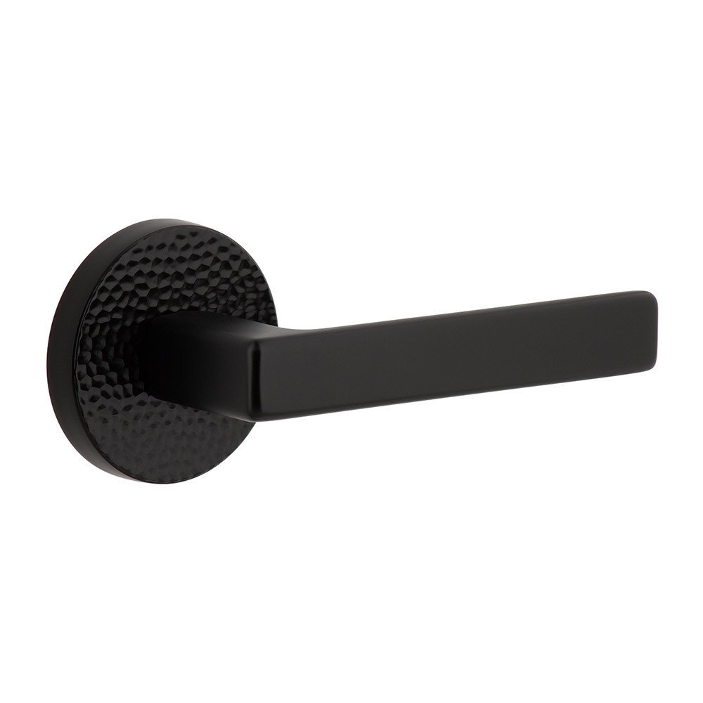 Viaggio Single Dummy - Circolo Hammered Rosette with Right Handed Lusso Lever in Satin Black