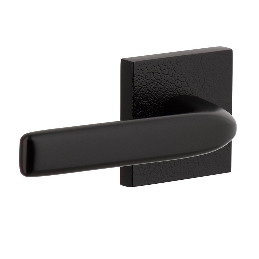 Viaggio Single Dummy - Quadrato Leather Rosette with Left Handed Bella Lever in Satin Black