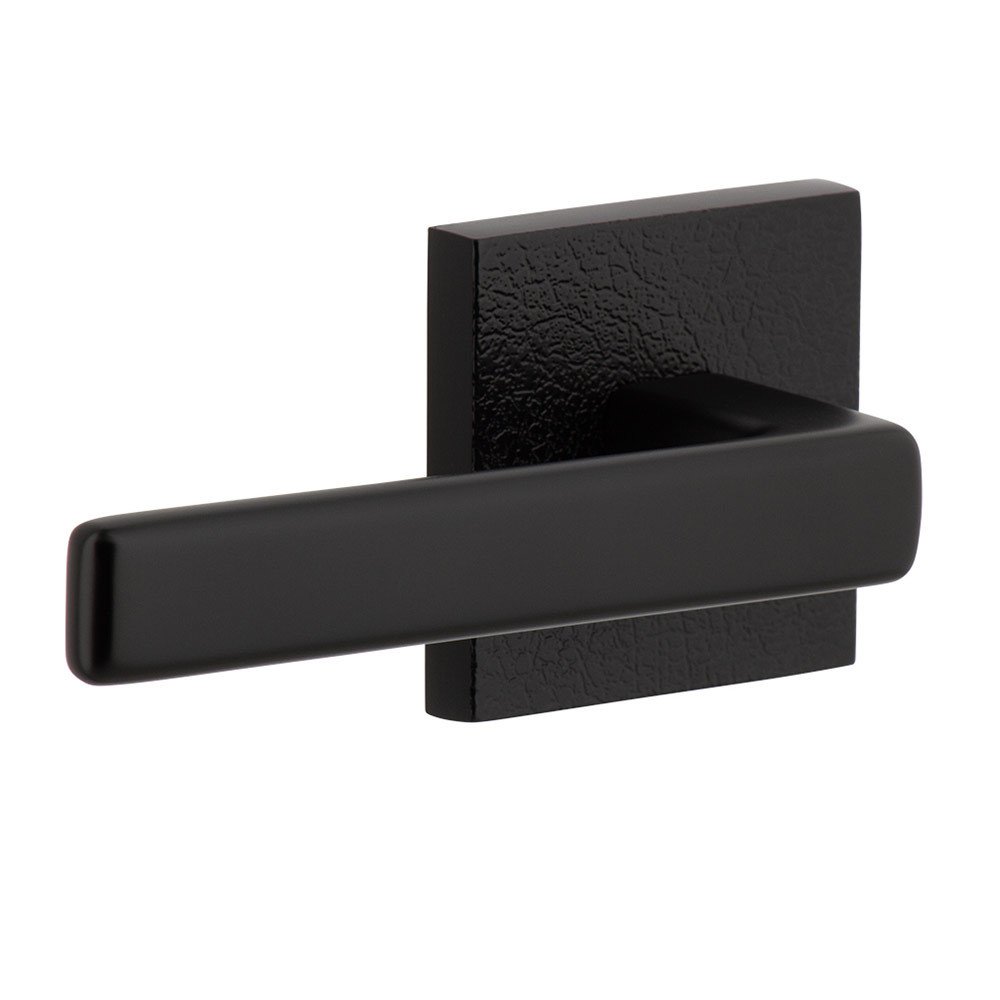 Viaggio Single Dummy - Quadrato Leather Rosette with Left Handed Lusso Lever in Satin Black