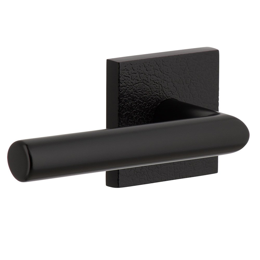 Viaggio Single Dummy - Quadrato Leather Rosette with Left Handed Moderno Lever in Satin Black