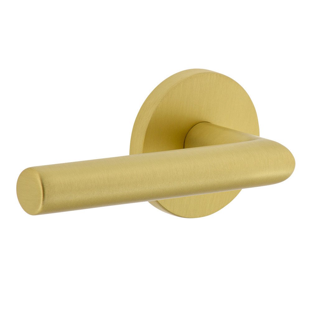 Viaggio Complete Double Dummy Set - Circolo Rosette with Left Handed Moderno Lever in Satin Brass