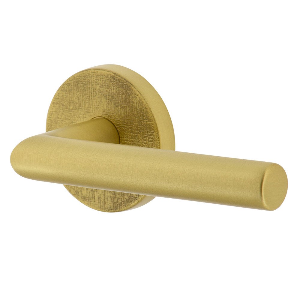 Viaggio Complete Double Dummy Set - Circolo Linen Rosette with Right Handed Moderno Lever in Satin Brass