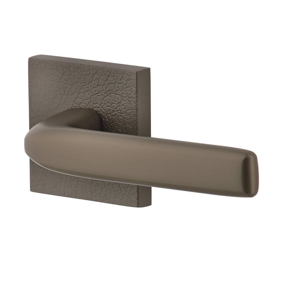 Viaggio Complete Double Dummy Set - Quadrato Leather Rosette with Right Handed Bella Lever in Titanium Gray