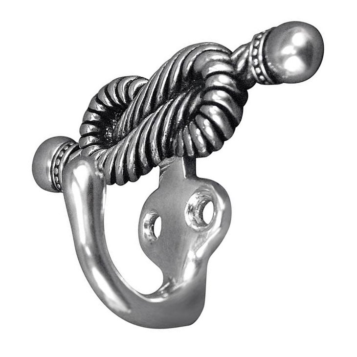Vicenza Hardware Twisted Equestre Rope Hook in Antique Silver