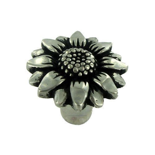 Vicenza Hardware Large Sunflower Knob 1 1/8" in Antique Silver