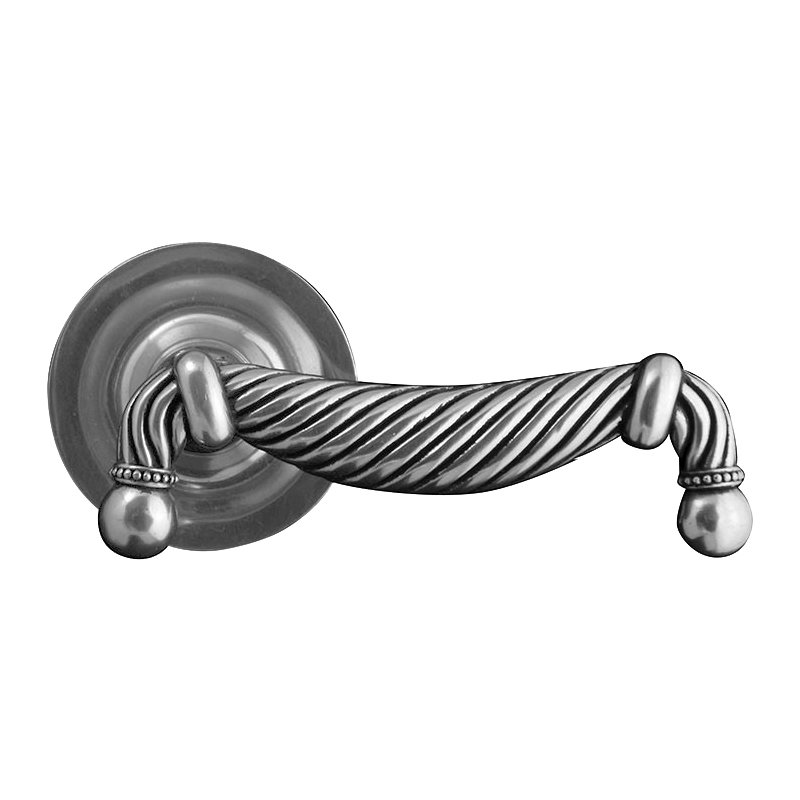 Vicenza Hardware Privacy Equestre Right Handed Door Lever in Antique Silver